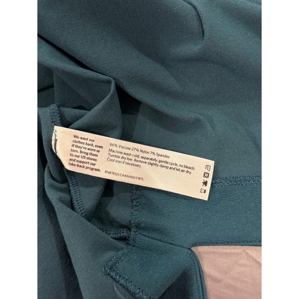 Eileen Fisher Stretch Crepe Tunic Top Teal Blue 1X 3/4 Sleeve Travel Relaxed Fit - Picture 7 of 8
